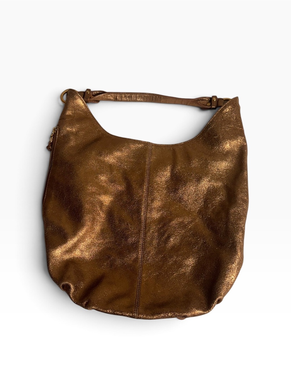 Hobo International metallic bronze slouchy boho indie sleezy beach bag - Picture 2 of 7